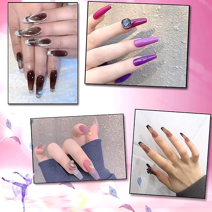 FEBSNOW 1000 PCS French Coffin Ballerina Nail Tips Acrylic Nails Artificial Half False Flake Nail Tips 10 Sizes with Boxes Clear Plastic Cases for Nail Salon Shop DIY Nail Art Ballerina Nails (Clear)