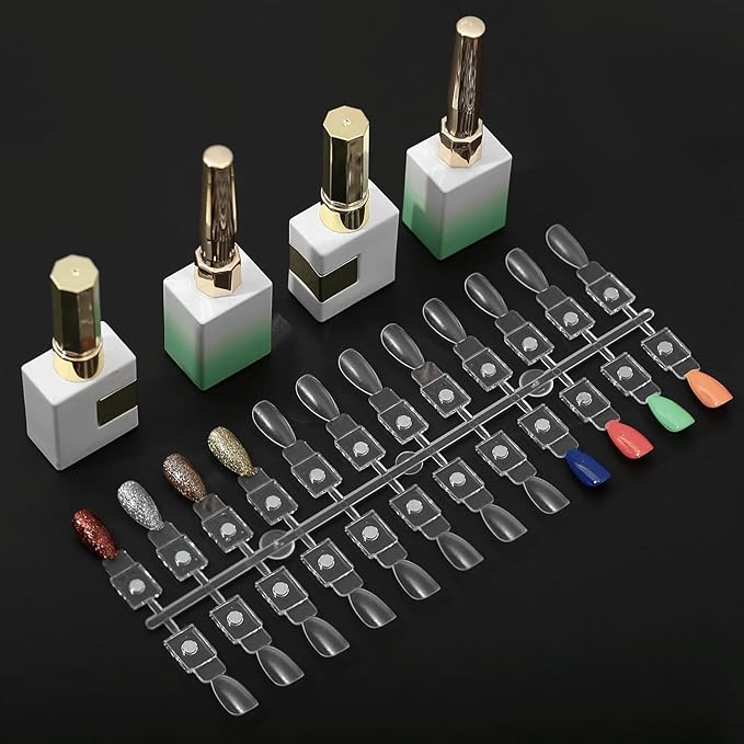 120PCS Magnetic Nail Color Display Tips,Premium Acrylic False Nail Tips for Gel & Regular Polish, Durable, Easy to Color,Perfect for Nail Practice & Professional Use