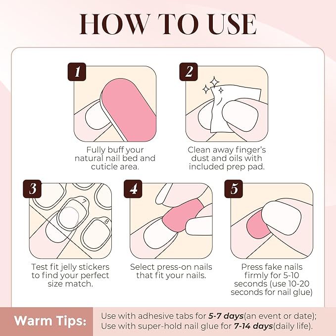 UNA GELLA Chrome Nude Press On Nails: Short Square Soft Gel Press Ons Kit with Nail Tips Glue on Nails, 16 Sizes - 32 Reusable Chrome Holographic Fake Nails Kit, Nude Pink