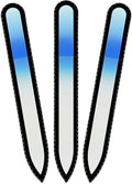 Mont Bleu Rainbow Glass Nail File - Czech Tempered Glass - Handmade in Bohemia, Black Pouch - Natural Nails