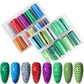 20 Rolls Green Neon Nail Art Foil Transfer Sticker Kit Green Foil Transfers Decals Neon Nail Transfer Stickers Sheets Nail Art Sticker