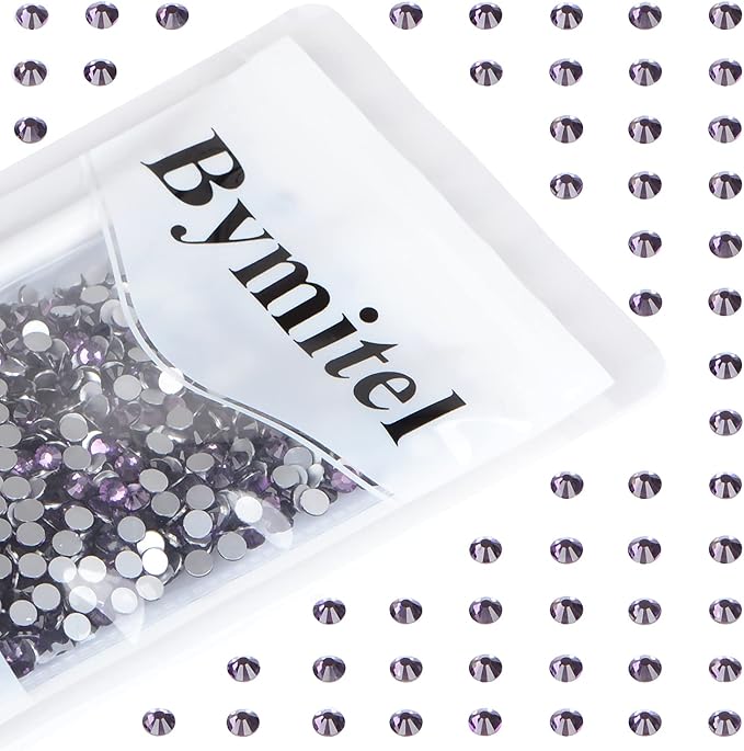 1440PCS Art Nail Rhinestones Non Hotfix Glue Fix Round Crystals Glass Flatback for DIY Jewelry Making with one Picking Pen (ss20 1440pcs, Tazanite)