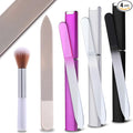 Glass Nail Files for Natural Nails, 3Pack Fingernail File with Case, 1Pack Nano Glass Nail Shiner Polishers Professional Manicure Tools for Home Travel and Salon Use