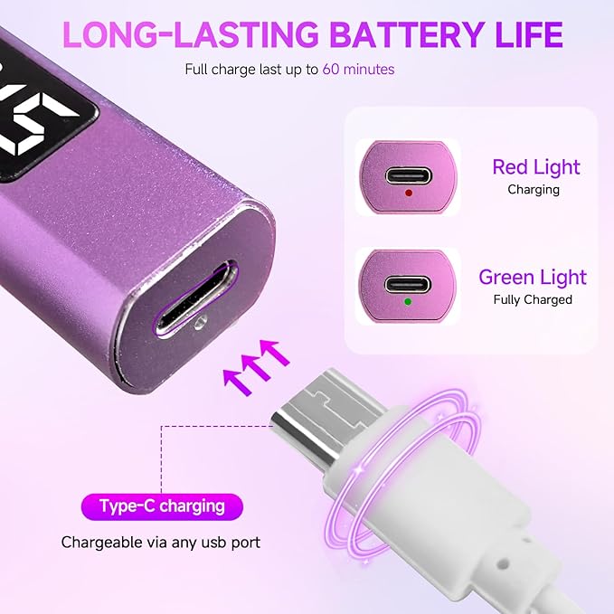 Handheld UV Light for Gel Nails with Stand, Mini Nail Lamp with LCD Display 3-Timer Modes Portable Cordless Rechargeable USB Small Nail Dryer for Fast Curing Home DIY Manicure Nail Art