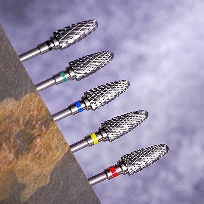Fantexy Nail Drill Bits Set for Acrylic Nails,3/32 Inch Professional Tungsten Nail File Bits Nail Art Tools,Manicure Pedicure Shapen Remove Tools, Home Salon Use(5Pieces