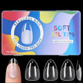 MissCheering Short Almond Nail Tips, 300pcs 15 Sizes Pre-Buffed for Flat Nail Beds, Natural Looking Fake Nails, Low Profile Press Ons for Office Work, Typing, Active Lifestyle & Travel Manicure Kit