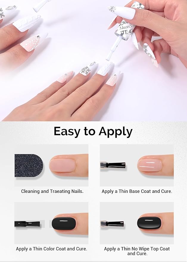 MelodySusie Thick Gel Polish Kit- 2 Pcs 15ml Nude Pink & White Colors Soak Off UV LED Gel Nail Polish Set Nail Art Manicure Salon DIY Nail Design Decoration at Home Christmas Gift