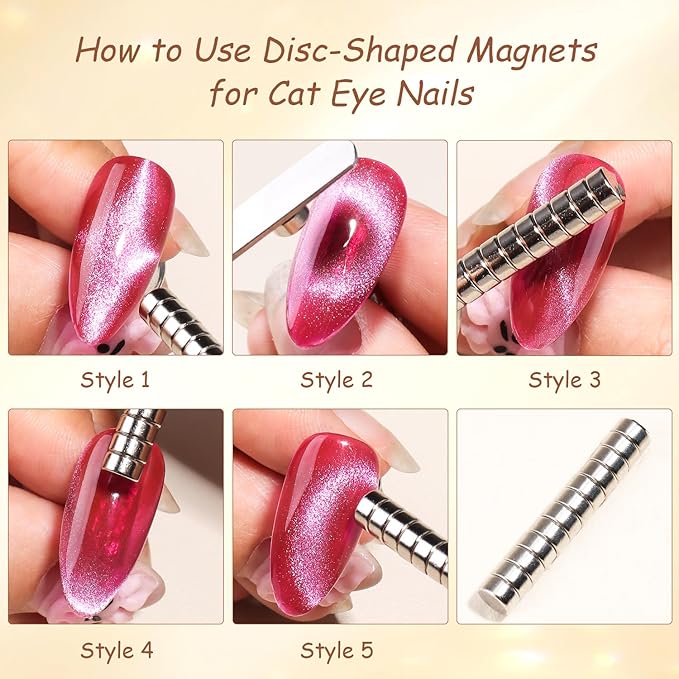 4mm Ball Magnets for Nails, Small Magnetic Beads for Nails for Cat Eye Gel Polish, Create Sea Wave & Halo Nail Effects, DIY Manicure Accessories Nail Art Tool for Salon & Home Use