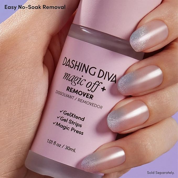 Dashing Diva Gloss Nail Strips - Deja Boo - UV Free, Chip Resistant, Long Lasting Gel Nail Stickers - 3-Piece Glow-In-The-Dark Manicure Set - Contains 32 Wraps, 1 Prep Pad, 1 File