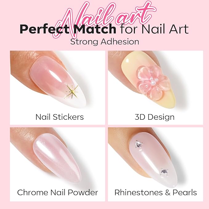 modelones Gel Top Coat and Base Gel Polish, 3 PCS Clear Glossy and Chrome Proof Matte Top Coat No Wipe, Base Coat Nail Polish Upgrade Formula Pro Manicure Essential Kit Gift for Women Girls Starter