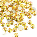 Dowarm 288 Pieces SS30 Flatback Crystal Rhinestones for Craft Nails Dance Costumes, Non Hotfix Rhinestones, Metal Sunlight (SS30 / 6.5MM, Metal Sunlight/Gold)