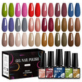 MTSSII Nude Brown Gel Nail Polish Set 18 Colors Gel Nail Set Red Blue Soak Off UV/LED Nail Polish Kit Nail Art Design Salon Home Gifts for Women
