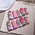 10Pcs Long Press on Nails Handmade Duck Fake Nails French Tip False Nails with Glue 3D Charms Design Acrylic Nails Luxury Rose Pink Stick on Nail for Women (Size M)