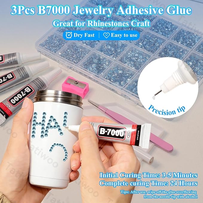 20000Pcs Light Blue Flatback Jelly Resin Rhinestones for Bedazzling, Mix Sizes Crystal Rhinestones Gems, Light Blue Gems Bedazzling for Crafting for DIY Face Makeup Crafts Tumblers