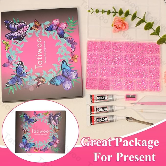 20000Pcs Pink Flatback Jelly Resin Rhinestones for Bedazzling, Mix Sizes Crystal Rhinestones Gems, Pink Gems Bedazzling for Crafting, Flatback Rhinestone for DIY Face Makeup Crafts Tumblers