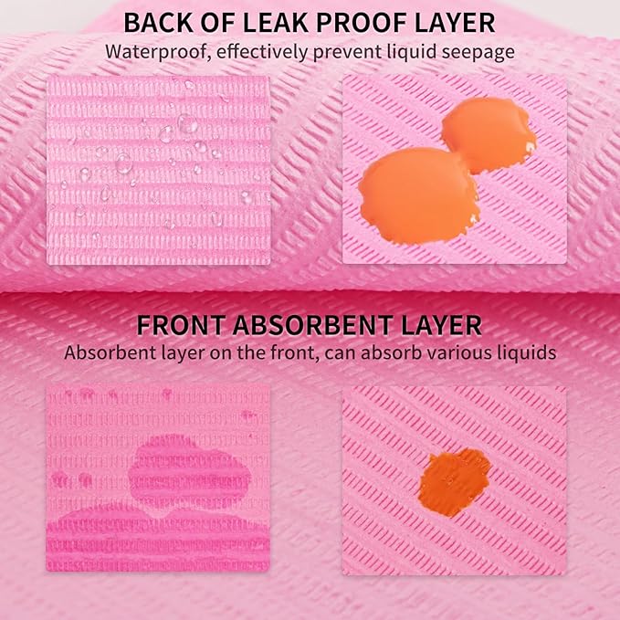 160pcs Disposable Nail Mats Foldable Nail Paper Towels, Table Acrylic Nail Practice Sheet, 3 Ply Waterproof Clean Nail Table Practice Mat for Salon Manicure Tattoo,Nail Art Accessories 13"x18"(Pink)