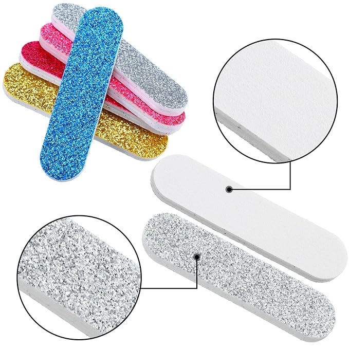 Sumind 100 Pcs Nail Files Bulk Emery Board Professional Reusable 180 Grit Double Sided Colorful Mini Fingernails Files Tools for Acrylic Buffer Manicure Home Salon Nail Shaping Buffing Smoothing Filer
