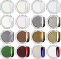 Artdone Chrome Nail Powder 16 Colors, Iridescent Aurora Chameleon Powder Metallic Mirror Effect Pigment Pearlescent Mermaid Pearl Glitter Dust Kit, Nail Art Decoration, Resin Craft