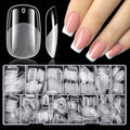 LoveOurHome 600pc Medium Squoval Nail Tips Clear Fake Nails Medium Gel Nail Tips Full Cover Round Square Acrylic Nails Clear Press on Nails 15 Sizes False Fingernail for Gel Nail Tip Extension