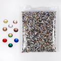 SS3-SS20 Crystal Glass Rhinestone Round Shape Flatbase Strass for DIY Nail Art Decorations Craft Making 14400PCS/Bag (SS8：2.3-2.4mm, Mixed Color)