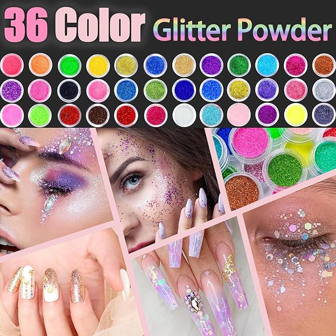 Professional Acrylic Nail Kit for Beginners with Everything Complete Nail Kit Set, Gel Nail Polish Kit,Acrylic Nail Powder with Gel Polish U V Light for Beginners