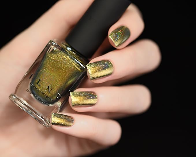ILNP Bishop (H) - Gold, Olive Green, Greyish Blue Color Shifting Holographic Nail Polish