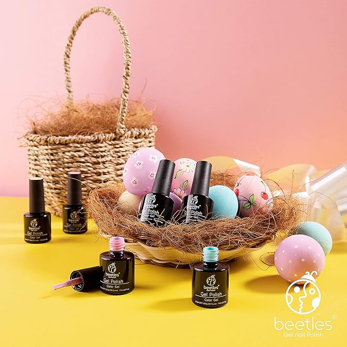 Beetles Pastel Gel Polish Set - 6 Colors Pink Yellow Blue Easter Gel Polish Pastel Soak Off Uv Nail Lamp Gifts for Women Manicure Kit