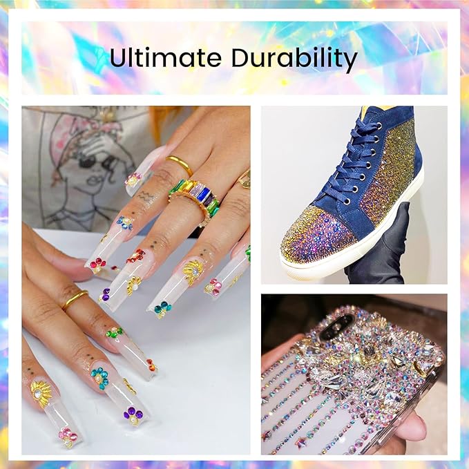 Flatback Rhinestones Non Hotfix Rhinestones for Crafts Glass Nail Rhinestones Nail Gems Crystals Rhinestones for Makeup Bags Shoes Decoration DIY(SS20,1440pcs,Blue Flame)