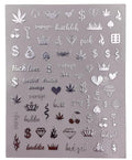 Impressed 5 Sheets Luxury Nail Art Stickers 500+ Silver Customized Nail Decals for Fake Nail Charm Design Decoration and Salon Nails Accessories (Urban Silver)