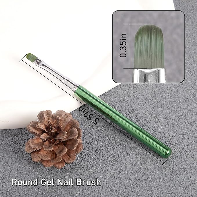 DANNEASY Nail Art Brushes for Gel Polish, Oval Nail Polish Clean Up Brushes For Cleaning Polish Mistakes on the Cuticles, Gel Nails Art Brush Design Tools Acrylic Manicure Brushes