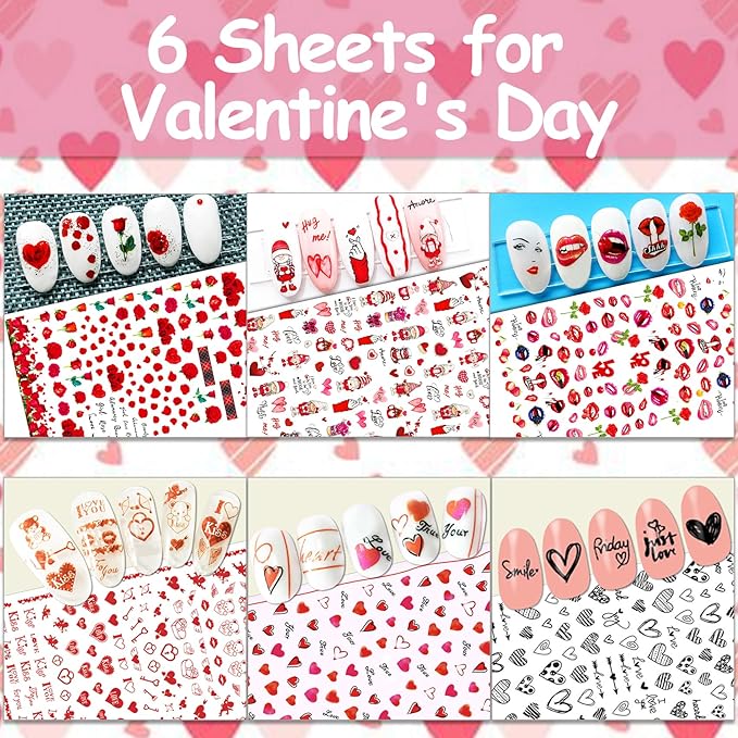 TailaiMei 24 Sheet All Holidays Nail Art Stickers, Christmas Valentine's Day Mixed Seasons Variety Pack for Halloween Fall Nail Decals, Self-Adhesive Design Thanksgiving Nail Decorations (Classical)
