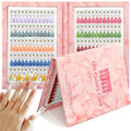 120 Magnetic Nail Color Book,Leather Magnetic Color Display Book with 120 Magnetic Tips & 1-120 Number Labels,Perfect for Nail Polish Nails Art Design(Pink)