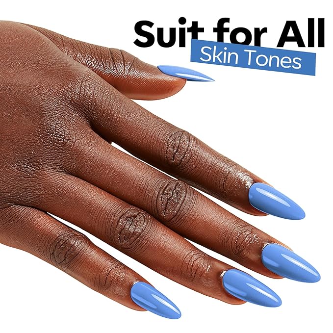 modelones Azure Blue Gel Nail Polish Blue Gel Polish Soak off LED Pastel Solid Nail Gel Polish Nail Art Manicure 15 ML