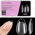 GELPARTY Soft Gel Nail Tips Short Almond - 240Pcs Pre-Buffed Matte Full Cover Tips - Natural Look, No Filing Needed, Soak Off Gel Extension System - Clear False Nails (12 Sizes)
