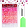 9960 Pink AB Pearls Rhinestones, Assorted Size 3/4/6/8mm Flatback Half Pearls for Crafts, Tumblers, Shoes, Nails, Face Art