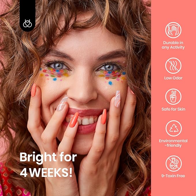 Beetles Coral Orange Gel Polish - Carly Coral Peach Orange Color Spring Nails Soak Off UV LED Nail Lamp Gel Polish 15 ml Nail Art DIY Manicure Gift for Women Girls