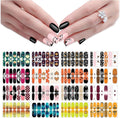 JERCLITY 224 Pieces 16 Sheets Halloween Nail Wraps for Short Nails Halloween Nail Polish Strips Cobwebs Ghosts Spider Haunted House Jack-o'-Lantern Nail Stickers for Women