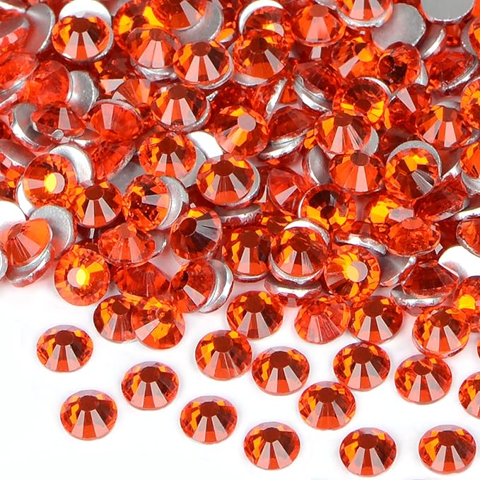 1440PCS Art Nail Rhinestones Non Hotfix Glue Fix Round Crystals Glass Flatback for DIY Jewelry Making with one Picking Pen (ss20 1440pcs, Hyacinth)