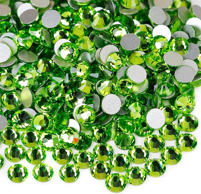 Genie Crystal ss16 Peridot Flatback Rhinestones 2880 Pcs Pack, 20 Gross 4mm Light Green Glass Rhinestone for Bling Tumbler, Shoes,Clothine, Costume, Glitter Decoration
