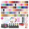 VANREESA Gel Nail Polish Kit with U V Light 53 Pcs Gel Polish Nail Set 36 Popular Colors Nail Polish Set with Base Coat 4 Effects Top Coat with Manicure Tools Complete Nail Kit Gifts for Women Girls
