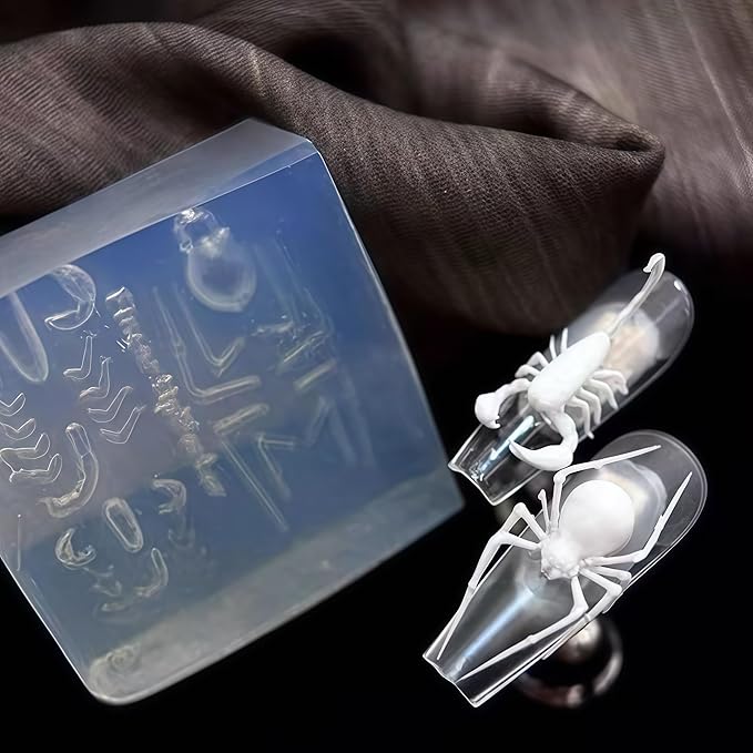 3D Spider Gel Nail Art Mold Arts Resin Scorpion Molds for Accessories Supplies Insect Silicone Tools Nails Style