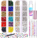 5608Pcs Makeup Rhinestones with Face Glue, Flatback Colorful Face Gems Crystal AB&Clear Eye Jewels with Pickup Dotting Tools for Eye, Body Makeup, Nail Art and DIY Crafts