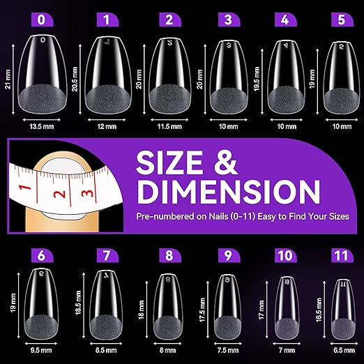 Gelike ec Short Coffin Soft Gel Nail Tip, Gel Full Cover Nail Tips, Soak Off Clear Gelly Tips Pre-Buff PMMA False Press on Nail Tips,12 Sizes-SHORT COFFIN 120PCS