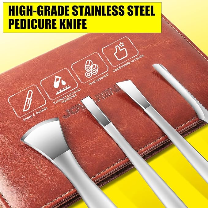 Pedicure Knife Set, 4PCS Professional Pedicure Tools for Feet, Ingrown Toenail Removal Blades Kit, Stainless Steel Corn Removers, Foot Scraper, Callus Shaver Foot Blades, Dead Skin Removal