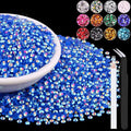 12000PCS 2mm Resin Jelly Rhinestones in Bulk (Dark Blue AB), Bedazzling Flatback Crystals Rhinestones for Crafting DIY Nail Decoration, Gems Diomand Charms for Tumbler Shoes Clothing Fabric
