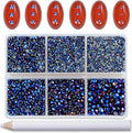Bymitel Hotfix Crystal Rhinestones Round Gems for Crafts,Mixed 6 Sizes with Wax Pencil Kit, Amethyst AB 1.3-3.2mm(SS3-SS12/8000pcs)
