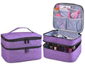 Nail Polish Organizer- Holds 30 Bottles Nail Supply Organizers and Storage Double-layer Nail Bag Organizer Case Nail varnish Organizer Nail Polish Storage Bag with Handle(Purple)
