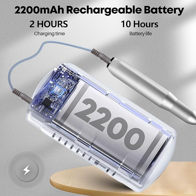 Electric Nail Drill Portable Nail Drill Professional 30000 RPM 13 Salon Quality Drill bits 50 Sanding Bands Portable & Low Noise for Acrylic Nails Gel Polishing Removing Bits Kit for Home Use