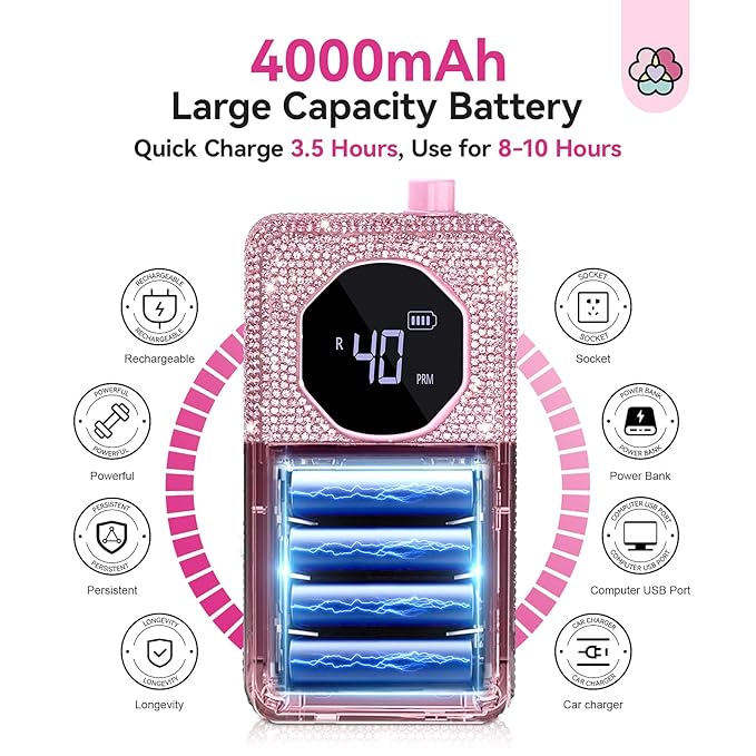 SAVILAND Professional Nail Drill 40000 RPM: Portable Electric Nail Drill Kit File Machine with Ceramic Nail Bit Sanding Bands for Quick Acrylic Removal Manicure Salon Home Use, Pink Diamond