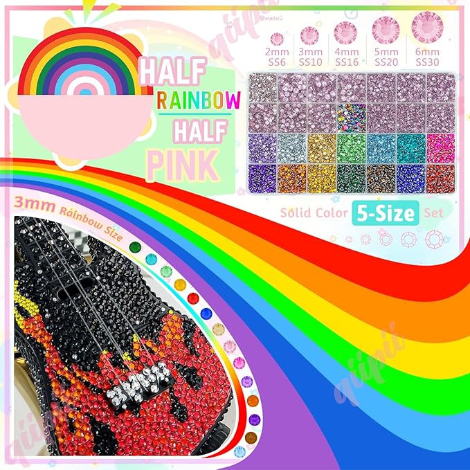 28 Grids Light Pink 2mm-6mm Resin Rhinestones w B7000 Glue for Bedazzling Crafting Colorful Flatback Stones Diamonds Crystals Gems Bedazzler Kit for Nails Face Eyes Makeup Tumblers DIY Crafts